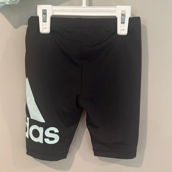 Adidas Size 6 Ice Mint/Black Bike Short and Tee 2-Piece Matching Set - Picture 5 of 9